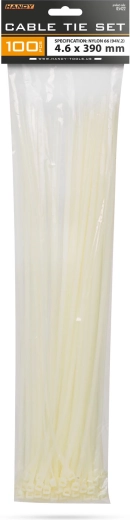 Coliere transparente de cablu 390 × 4,6 mm, 100 buc.