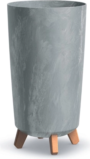 Ghiveci cu picioare Gracia Tubus Slim efect beton 24 cm, gri