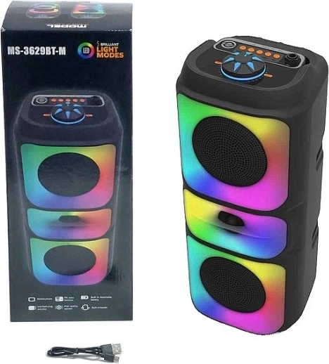 Boxă Bluetooth compactă cu radio FM și iluminare RGB LED