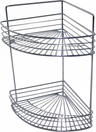 Etajeră de colț pentru baie din metal cromat 23 × 30,6 × 37,5 cm