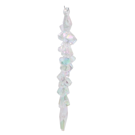 Ornament de Crăciun țurțure 15 cm cu efect opalescent, 2 buc