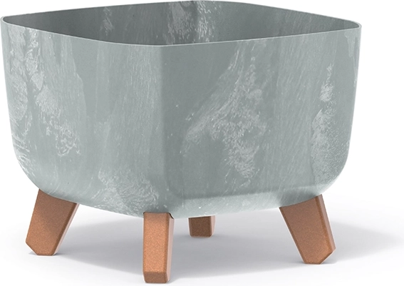 Ghiveci Gracia Square cu efect de beton 24 × 24 cm, gri