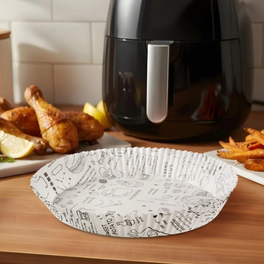 Foi de copt din hârtie pentru friteuză cu aer cald, 23 cm, 50 buc.