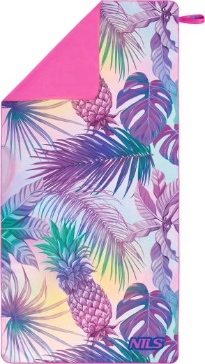 Prosop din microfibră cu uscare rapidă NILS Camp cu motiv tropical ananas 160 × 80 cm