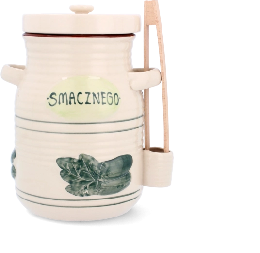 Vas ceramic pentru fermentare cu capac și clești 3,5 l