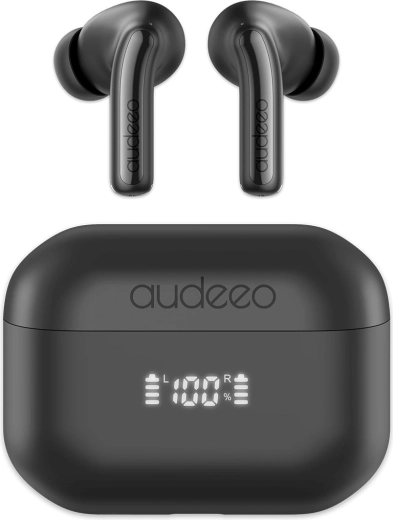 Căști wireless TWS Novatune negre cu ANC