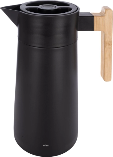 Termos-cafetieră 2,1 l neagră din inox cu izolație în vid