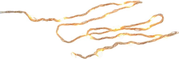 Șir luminos de Crăciun cu temporizator, 20 LED, alb cald, 1 m