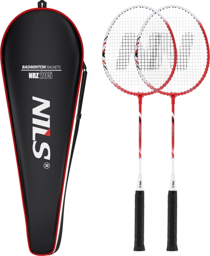 Set de badminton Nils pentru începători (2 rachete + husă)