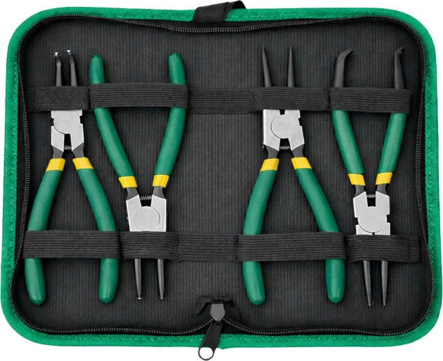 Set de clești pentru inele de siguranță Seeger cu husă Pro-Craft Green
