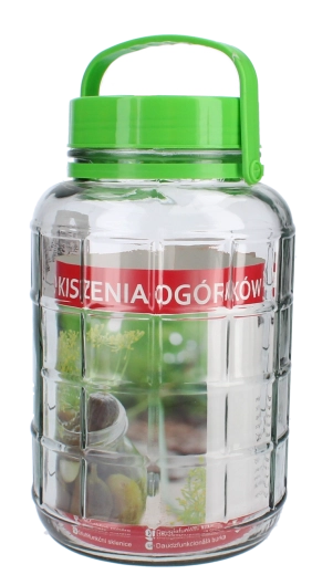 Borcan din sticlă de 5 l cu capac din plastic