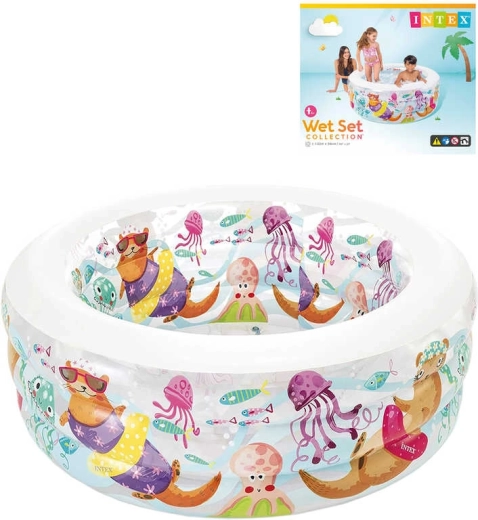 Piscină gonflabilă pentru copii cu vidre, 152 × 56 cm