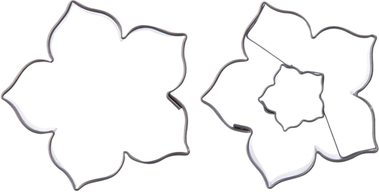 Decupator din inox – crin cu detaliu central, 2 buc.