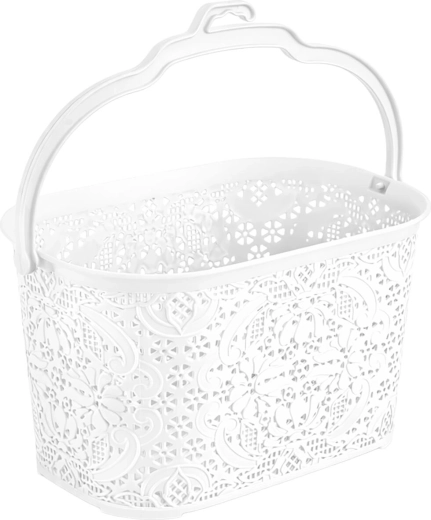 Coș suspendat pentru cleme 22 × 14,5 × 13,5 cm, plastic alb