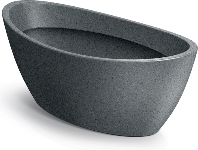Ghiveci oval Aria 40 cm, gri granit