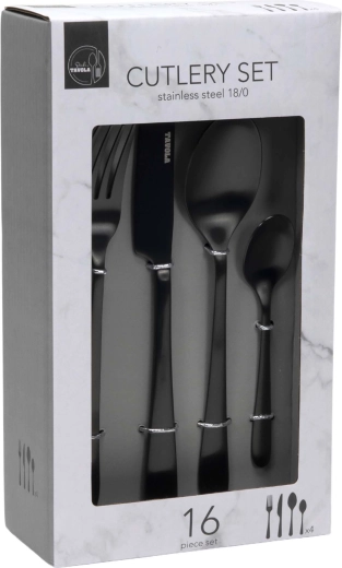 Set de tacâmuri 16 piese negru