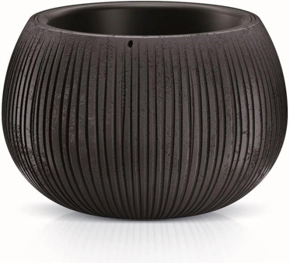 Ghiveci Beton Bowl cu inserție 18 cm – negru
