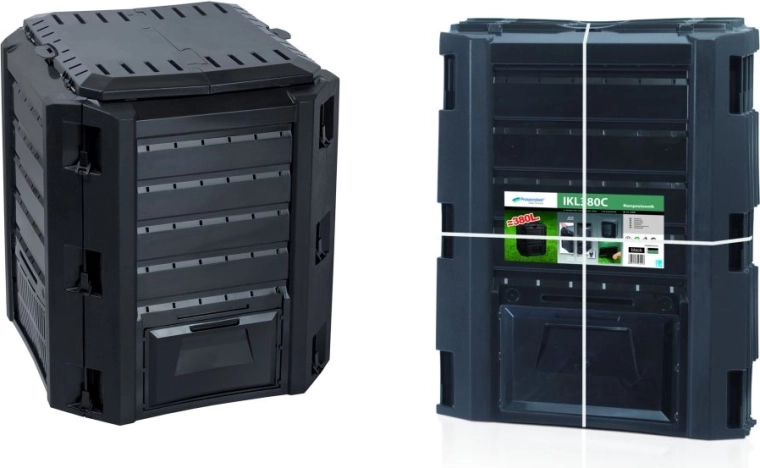 Compostor Compogreen 380 l – negru, fără ambalaj