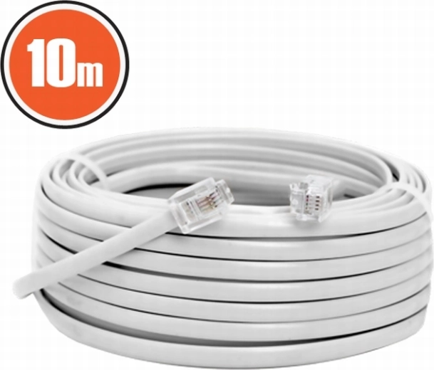 Cablu telefonic 6P4C la 6P4C, 10 m, alb