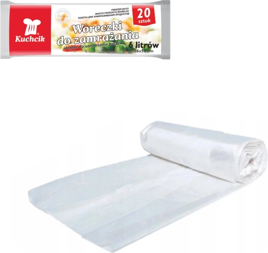 Pungi pentru congelarea alimentelor 6 l KUCHCIK, 26 × 50 cm, 20 buc.