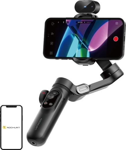 Aochuan Smart X Pro stabilizator inteligent pe 3 axe pentru telefon cu senzor AI, negru