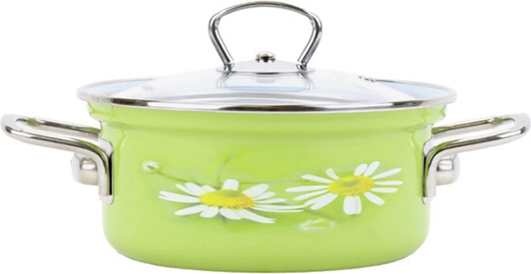 Cratiță BELIS Daisy 16 cm cu capac din sticlă 1,4 l