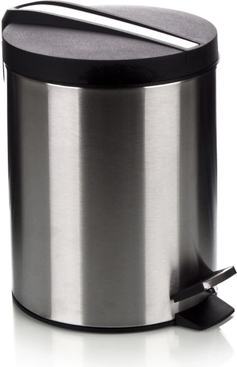 Coș de gunoi cu pedală SOLISTE New 12 l, rotund, inox cu insert din plastic