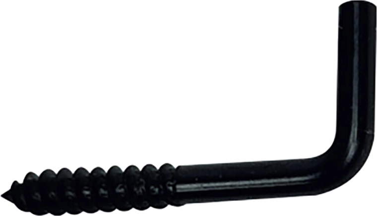 Cârlig cu șurub 17 × 40 mm, negru, 10 buc.