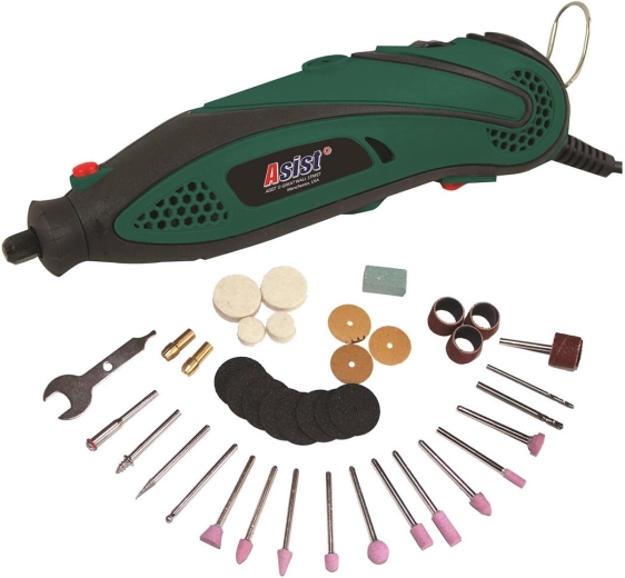 Mini polizor drept 135 W în valiză cu accesorii ASIST