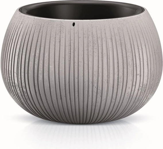 Ghiveci Beton Bowl cu inserție 29 cm – gri