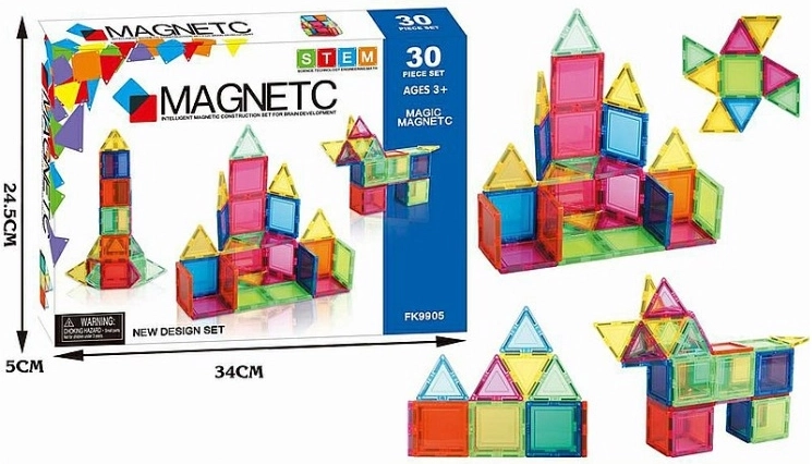 Set de construcție magnetic Magnetic STEM 30 piese