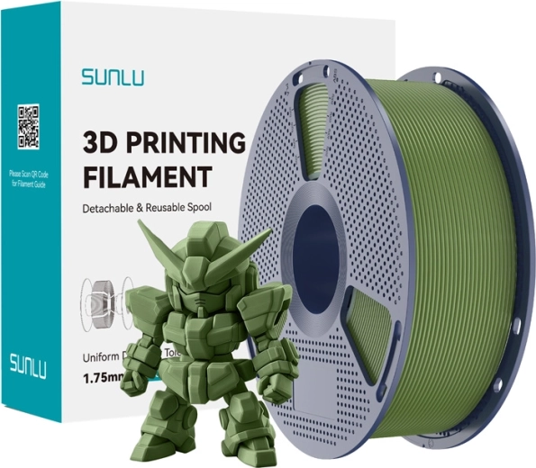 Filament Sunlu PLA+ 2.0 măsliniu 1,75 mm