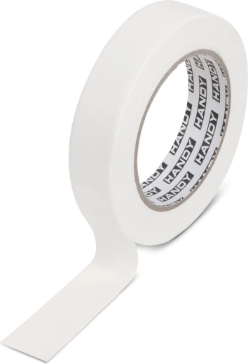 Bandă de mascare cu adeziv pe bază de solvenți, 50 m × 19 mm, albă