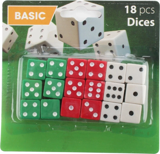 Zaruri de joc, mix de culori, 18 buc.