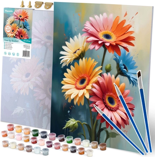 Pictură după numere 40 × 50 cm – flori Massido