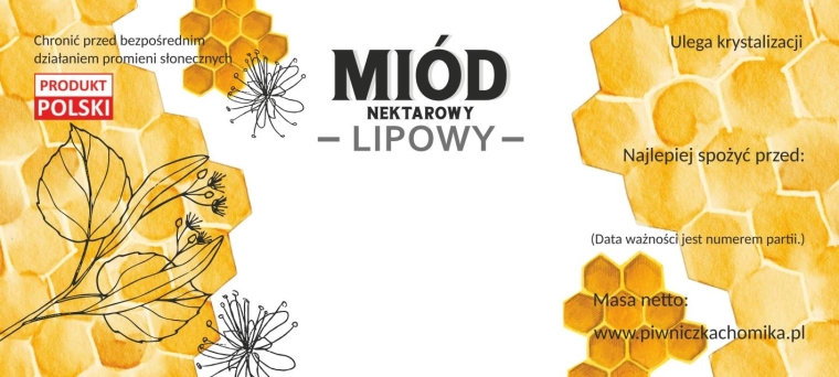 Set etichete pentru miere de tei florală 116 × 50 mm, 100 buc