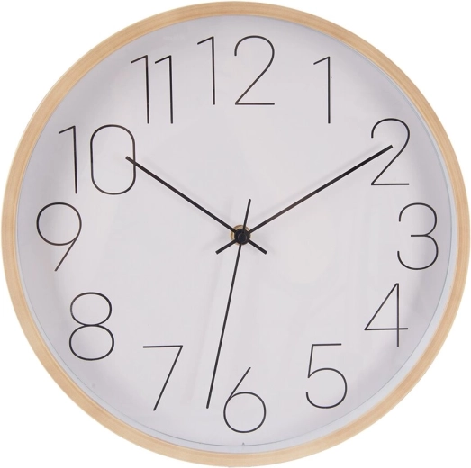 Ceas de perete din plastic UH alb-bej, diametru 31 cm