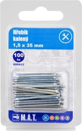 Cuie călite 35 × 1,5 mm zincate, 100 buc