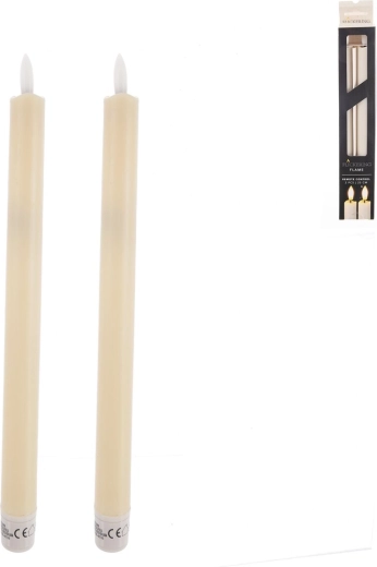 Set de două lumânări LED bej 25 cm