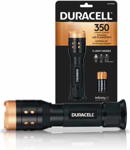 Lanternă focalizabilă din aluminiu Duracell 350 lm, 3× AAA