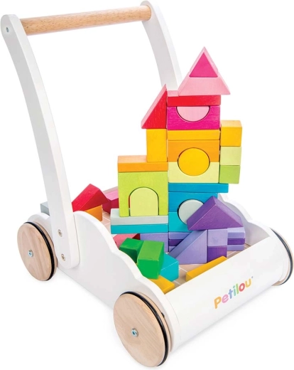 Le Toy Van premergător din lemn Rainbow cloud cu cuburi