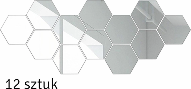 AG543D STICKERE OGLINDĂ HEXAGOANE 12 BUC
