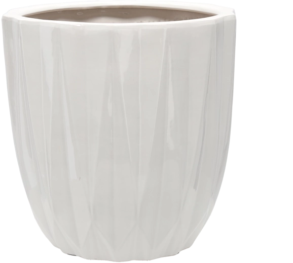 Ghiveci ceramic pentru flori 40 × 40 × 39,5 cm, alb lucios