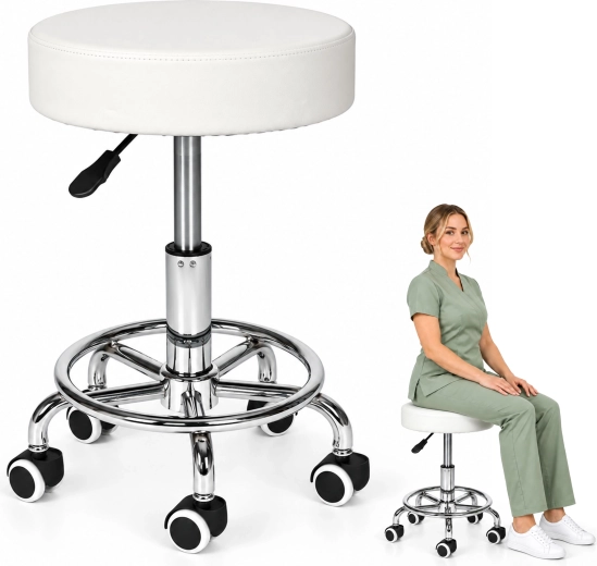 Scaun cosmetic mobil rotativ ModernHome negru