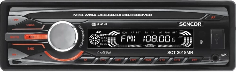 Radioplayer auto Sencor cu USB, SD și RDS