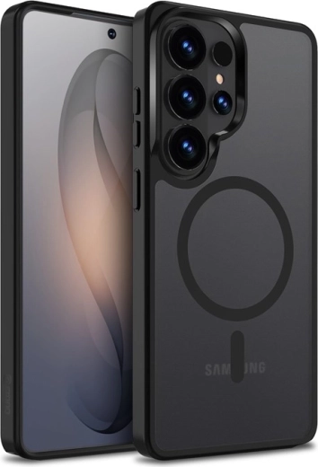 Husă CRONG Hybrid Matte Magnetic cu MagSafe pentru Samsung Galaxy S26 Ultra – negru