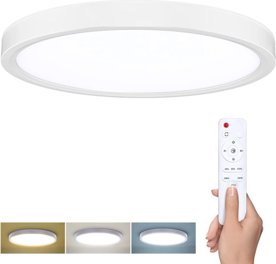 Solight corp de iluminat LED de tavan și perete Estela alb, cu telecomandă, 30 cm