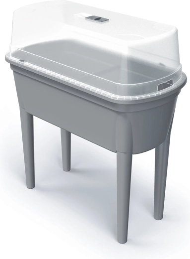 Mini-seră cu capac din policarbonat BLOOMO 77,5 cm – piatră gri