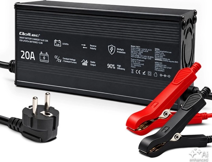 Încărcător pentru acumulatori LiFePO4 12 V 20 A cu indicator LED