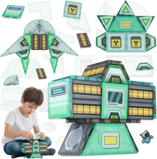 Set de construcție magnetic Stație spațială, 108 piese